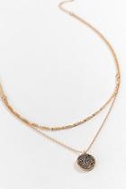 Francesca's Skye Coin Drop Multi-strand Necklace - Hematite