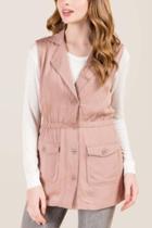 Francesca's Ruby Tie Side Tencel Vest - Mauve