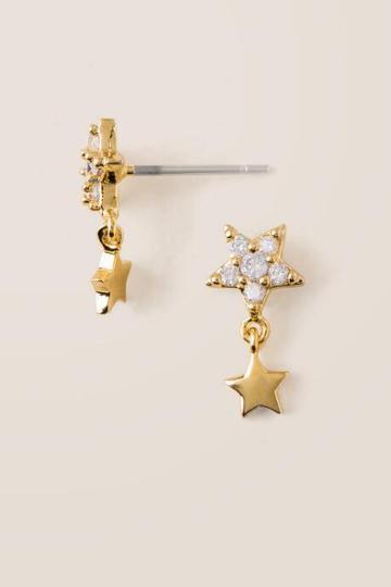 Francesca's Dream Star Drop Studs - Gold