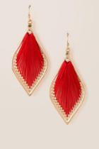 Francesca's Linda Threaded Marquis Earrings - Red