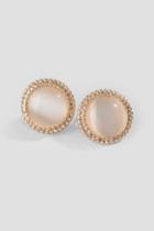 Francesca's Integra Casting Cat Eye Stud Earrings - Crisp Champagne