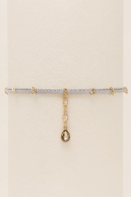 Francesca's Cara Suede And Chain Choker In Gray - Gray