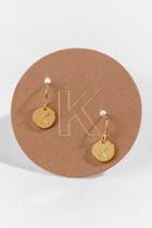 Francesca's K Circle Drop Earrings - Gold