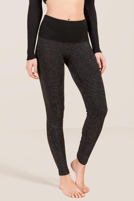Francesca's Evans Lurex Basic Legging - Black
