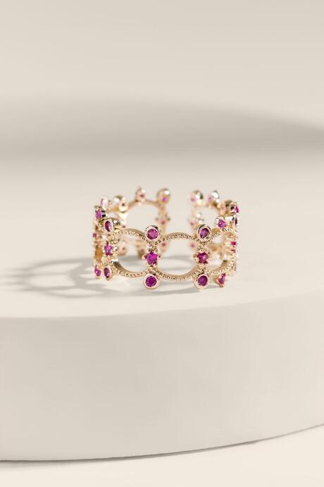 Francesca's Gabriella Filigree Band Ring - Pink