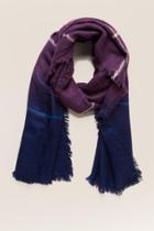 Francesca's Uma Dip Dye Plaid Scarf - Burgundy