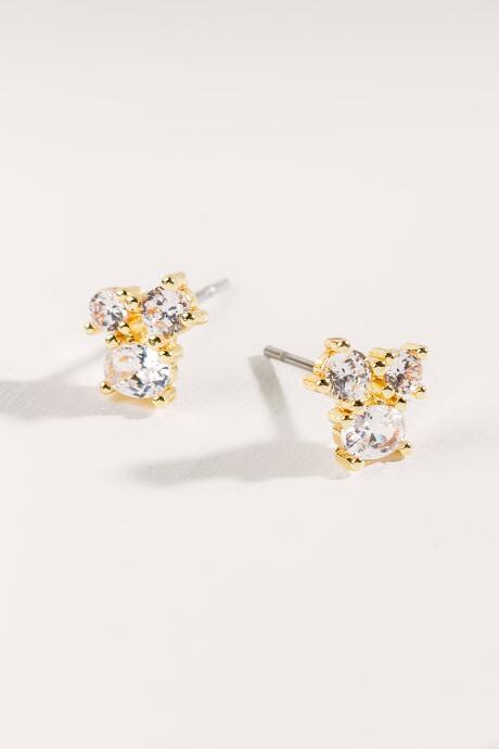 Francesca's Tina Cz Cluster Earrings - Crystal
