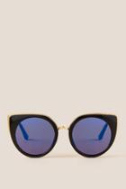 Francescas Josie Rounded Cat-eye Sunglasses - Black