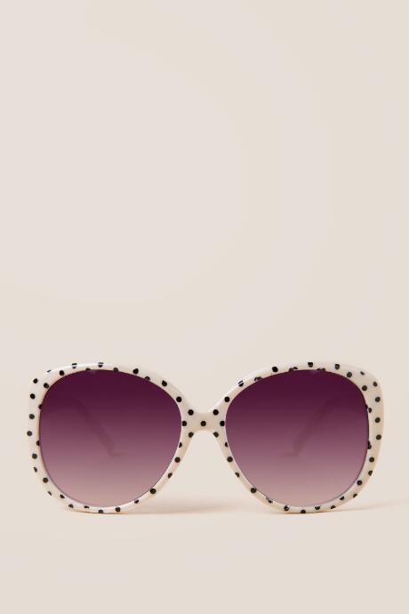 Francesca Inchess Connie Polka Dot Sunglasses - White