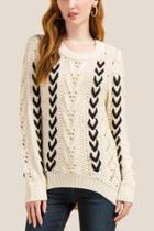 Francesca Inchess Ryann Whip Stitch Pullover Sweater - Ivory