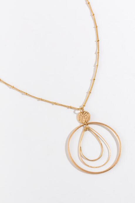Francesca's Ayanna Orbital Teardrop Pendant Necklace - Gold