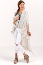 Francesca's Juliette Striped Kimono - Natural
