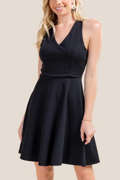 Francesca Inchess Piper Lace Back Dress - Black