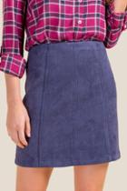 Francesca's Maybel Suede Skirt - Ink Navy