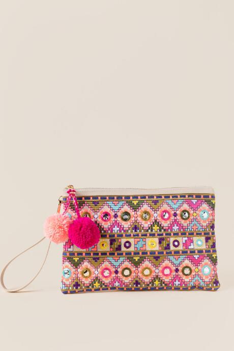 Francescas Lisa Mirrored Wristlet In Beige - Beige