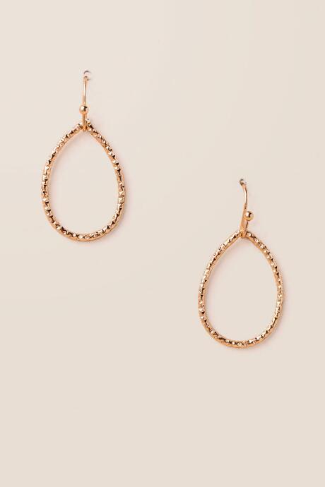 Francesca's Marley Texture Teardrop Earring - Gold