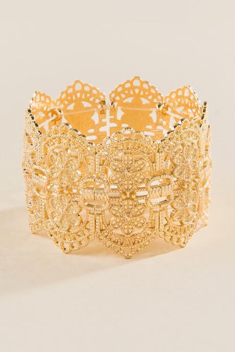 Francesca's Khaleesi Filigree Stretch Bracelet - Gold