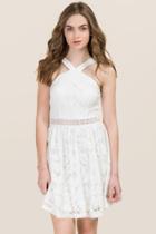 Francesca's Cheyenne Illusion Waist Dress - White