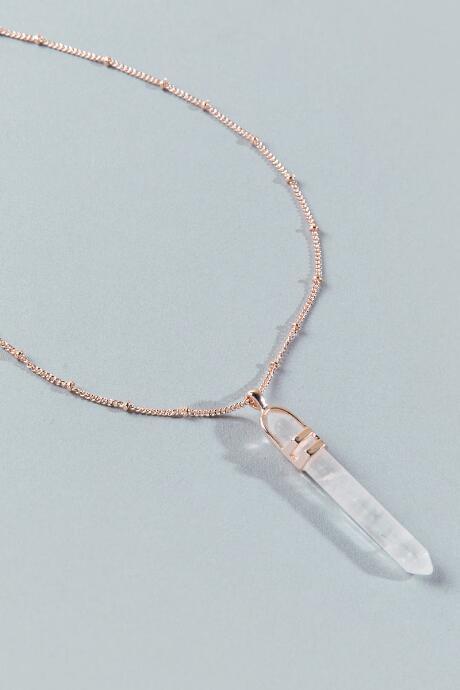Francesca Inchess Healing Clear Quartz Dagger Pendant - Clear