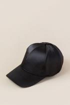 Francesca's Andi Satin Baseball Cap - Black