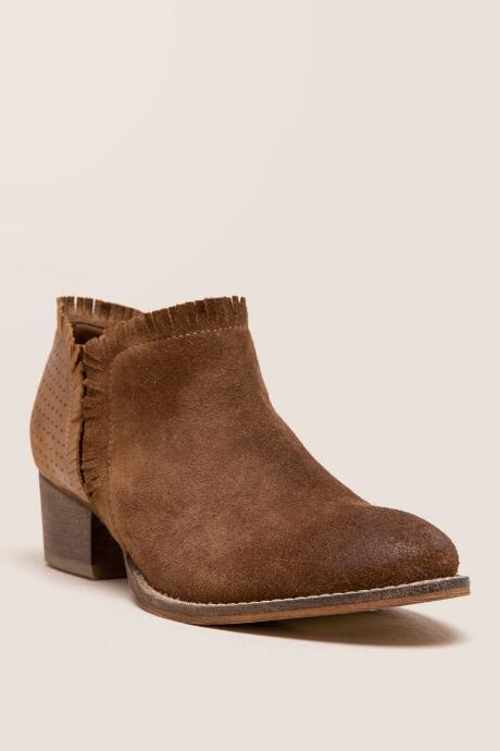 Extrafine Estella 50/50 Fringe Bootie - Tan
