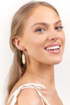 Francesca's Stacie Iridescent Linear Drop Earrings - Iridescent