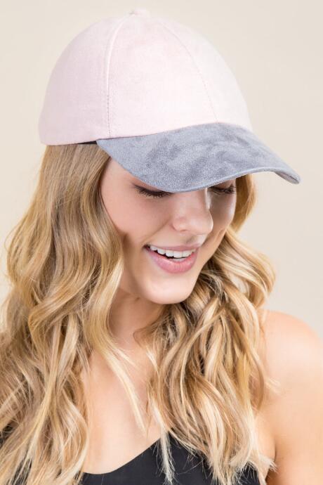 Francesca's Larisa Two Tone Baseball Cap - Blush