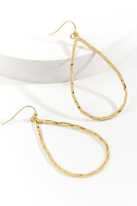 Francesca's Gianni Hammered Teardrop Earring - Gold