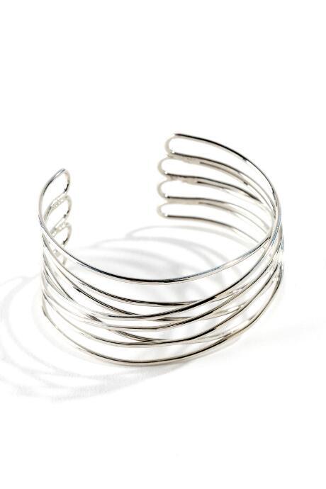 Francesca's Malaya Twisted Open Cuff - Silver