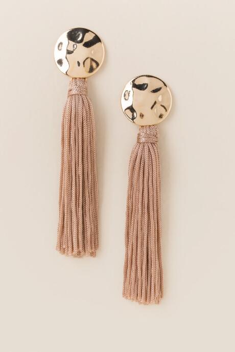 Francesca's Daniah Tassel Earring - Taupe