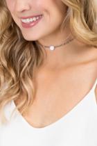 Francesca's Rosina Beaded Pearl Choker In Silver - Gray