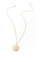 Francesca's Jada Circle Drop Necklace - Ivory