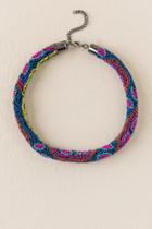 Francesca's Halsey Swirl Pattern Seedbead Necklace - Multi