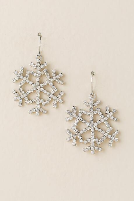 Francesca Inchess Elsa Snowflake Drop Earrings - Crystal