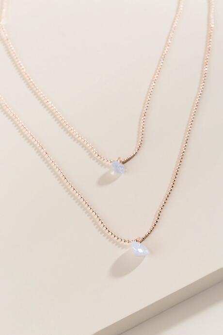 Francesca's Larena Layered Pearl Necklace - Rose/gold