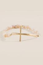 Francesca's Cross Stretch Bracelet - Tan