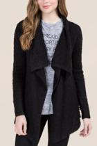 Alya Leigh Drape Boucle Sweater Wrap - Black