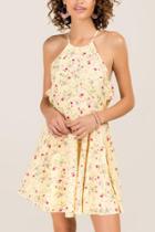Francesca Inchess Ember Floral Ruffle Trim A-line Dress - Lemonade