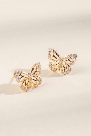 Francesca's Robin Butterfly Studs - Gold