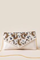 Francesca's Ariella Leaf Beaded Clutch - Ivory