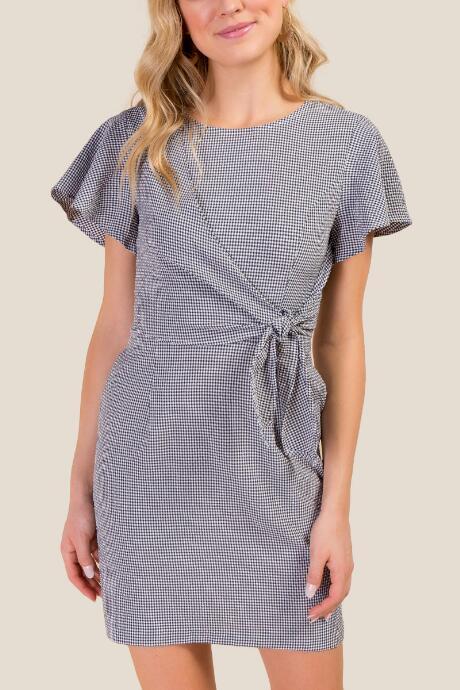 Francesca Inchess Jordyn Gingham Tie Waist Dress - Black