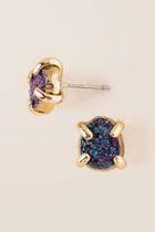 Francesca's Juniper Druzy Prong Stud Earring - Navy