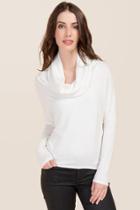 Joe B Clarie Cowl Neck Hacci Top - White