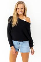 Francesca's Ophelia Fine Gauge Sweater - Black