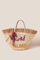 Francesca's Rose All Day Straw Tote - Natural