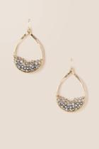 Francesca's Cassidy Semi Bead Filled Teardrop Earring - Silver