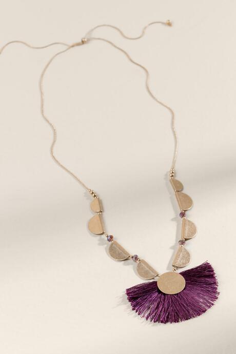 Francesca's Jae Fan Necklace In Purple - Purple