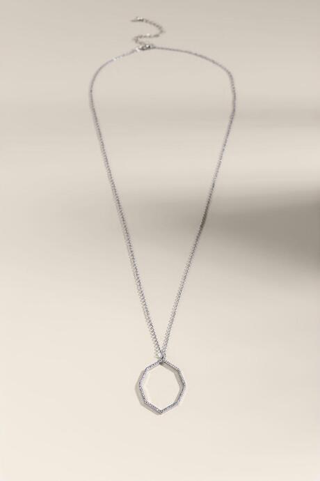 Francesca's Ava Micro Pav Pendant Necklace - Silver