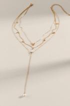 Francesca's Brooke Pearl Multi-strand Necklace - Gold