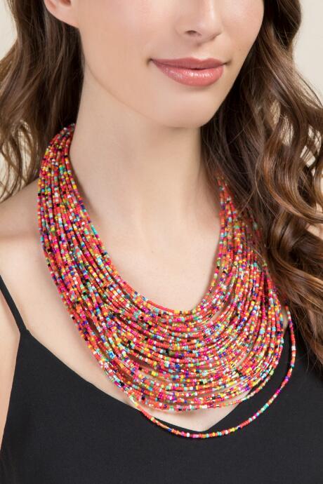 Francesca's Caicos Beaded Statement Necklace - Multi